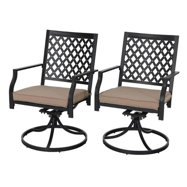 William Outdoor Swivel Patio Chairs Set, Patio Furniture Dining Set Swivel Chairs
