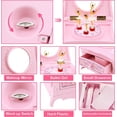 thumbnail image 2 of Caja de música clásica roja, joyero, caja de música giratoria con bailarina y cajón, espejo de maquillaje, elegante bailarina para cumpleaños., 2 of 5