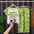 thumbnail image 2 of Ropa de dormir de verano para niños, pantalones largos finos de manga corta, ropa de hogar para niños y niñas, pijamas ligeros y cómodos para niños, 2 of 5