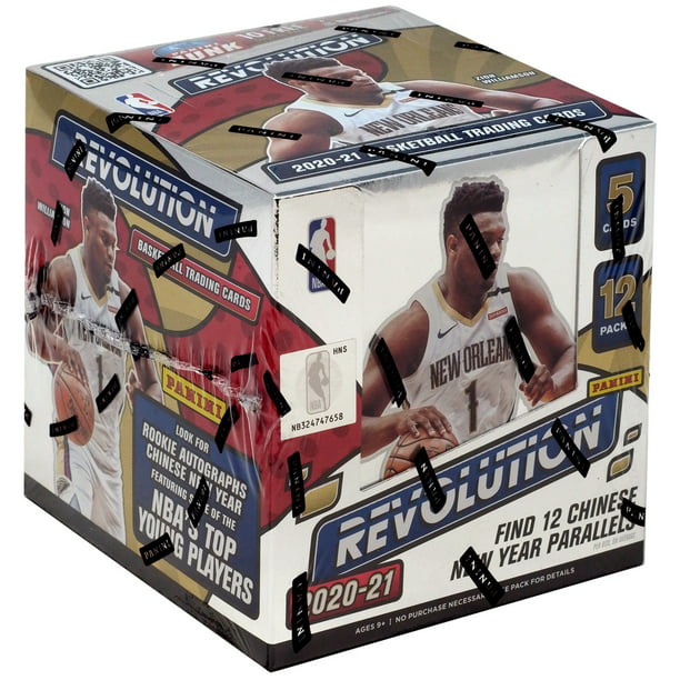 NBA Panini 2020-21 Revolution Chinese New Year Basketball Trading Card Box  (12 Packs)
