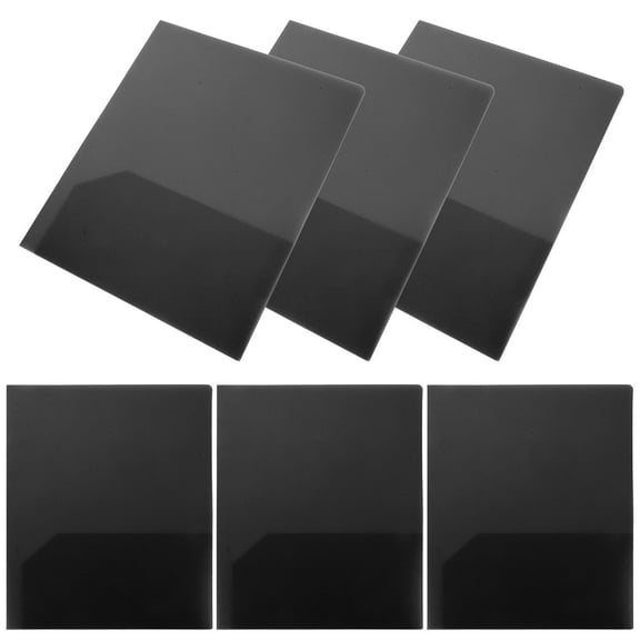IFANLANDOR 6Pcs Black Rectangular File Folders for Document Storage and Presentations