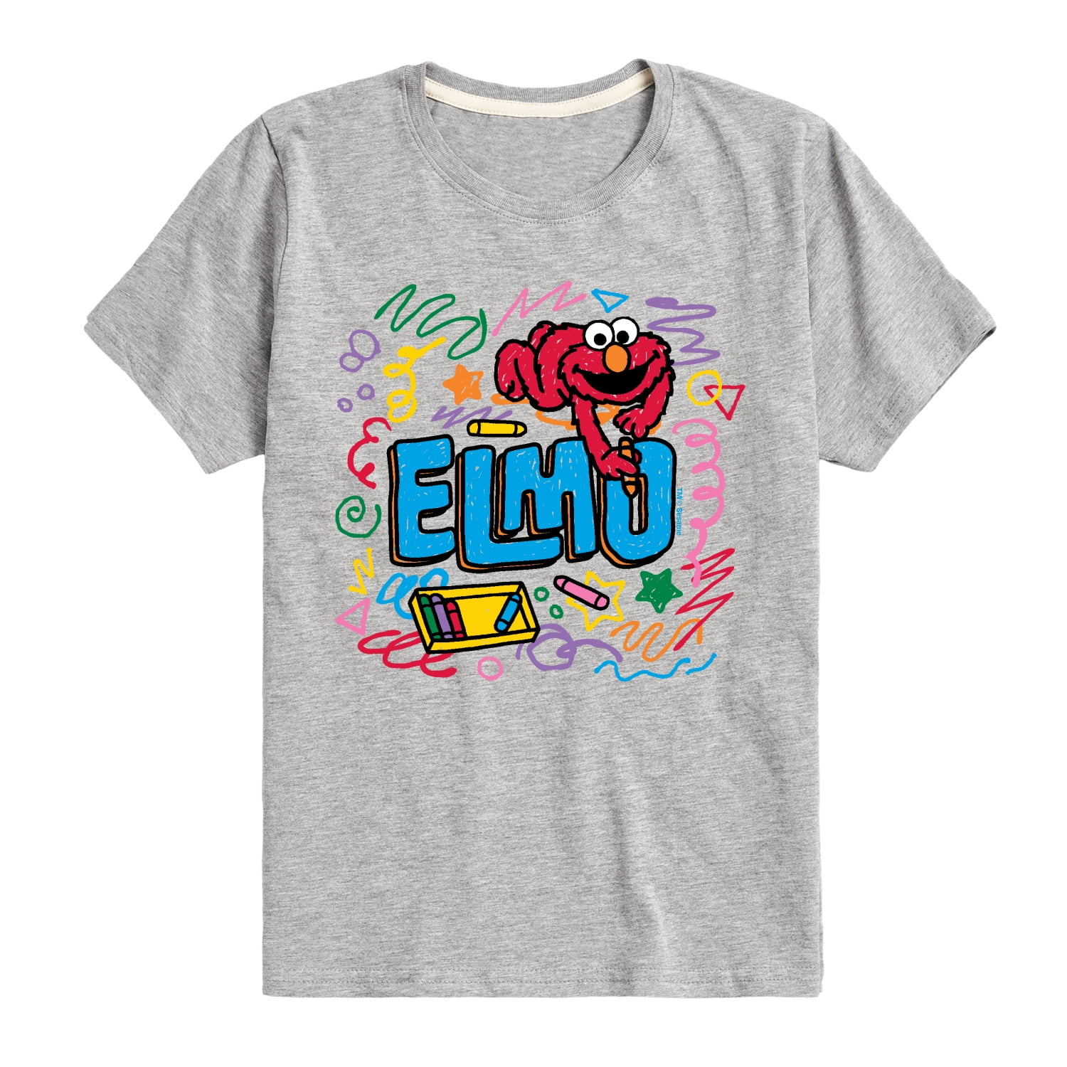 Sesame Street - Elmo Scribble Short Sleeve Graphic T-Shirt