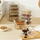 thumbnail image 1 of Recipientes apilables transparentes para especias | Juego de 5 frascos sellados de plástico PET de grado alimenticio para organizar la despensa | Frijoles, frutos secos y condimentos, 1 of 7