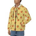 thumbnail image 3 of Goofa Hand Drawn Strawberry Pattern Mens Full-zip Hoodie, Zip-up Pullover Hooded Sweatshirt, Kangaroo Pocket Hoodie Ideal for Daily Wear, Travel, and Home-XX-Large, 3 of 5