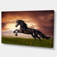 thumbnail image 2 of Black Friesian Horse Gallop - Abstract Canvas Art Print, 2 of 3