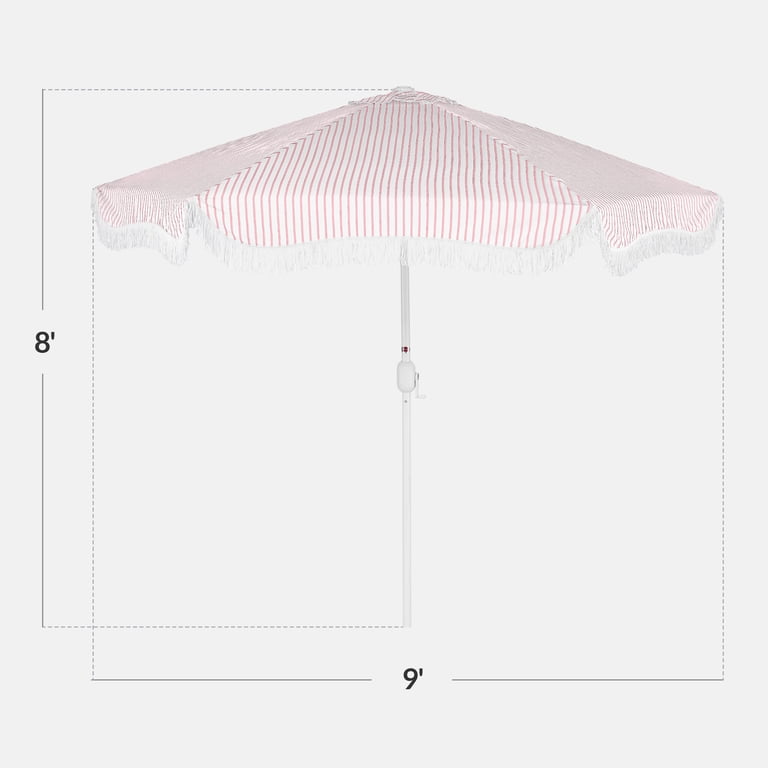 8 pink patio market umbrella with tilt Umbrellas For Tables Portable Beach Fringe 6ft Boho Outdoor Umbrella UV Protection Pool Umbrella With Tassel Umbrella With Storage Bag For Garden Lawn Backyard Transform your outdoor space with our exquisite pagoda tassel patio umbrella GARSING 9-ft Aluminum Pink Push-button