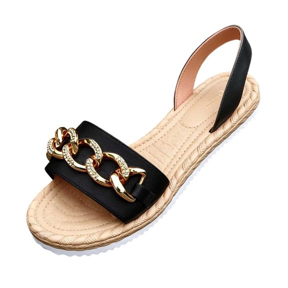 Wensltd Women's Sandals Wide Width Open Toe Sandals Lightweight Breathable Casual Sandals Black