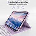 thumbnail image 5 of Aoub Touchpad Keyboard Case for iPad A16 11th Generation / iPad 10th Generation 2025/2022 with Backlit, Magnetic Detachable Wireless Bluetooth Keyboard Case, Light Purple, 5 of 7
