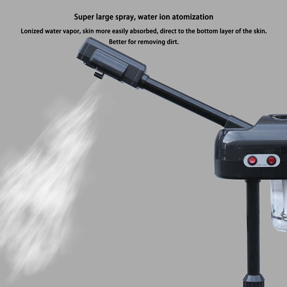 Fichiouy Beauty Face Sprayer Steamer Salon Spa Facial Ozone Steamer Spraying Machine Black 800W