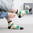 thumbnail image 2 of Rateoe Vintage Bowling Pattern Quarter Crew Socks,Toe Seamed Ankle Socks,Cotton Cushioned Breathable Athletic Crew Sports Socks, 2 of 7