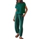 thumbnail image 1 of Lucakuins - Conjunto de pantalones para mujer, camiseta de manga corta con cuello redondo y pantalones largos, atuendo de verano Lucakuins  moda, 1 of 4