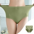 thumbnail image 2 of Diufon 3 PC Cotton Underwear for Women Solid Color Ruffle Brief High Waist Full Coverage Panties, 2 of 5