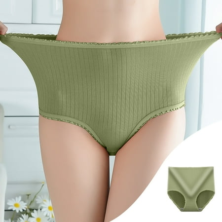Summer Savings  Women s High Waisted Underwear  Soft Cotton  Breathable  Seamless  Comfortable  Daily Wear  Supportive  for Workout  Sleep  Everyday Use  Plus Size Toos | Green XL | Sopatenor