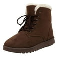 thumbnail image 6 of Mepaouo Boots for Women Mini Ankle Winter Snow Boots Suede Lace up Warm Womens Short Booties, 6 of 7