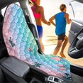 thumbnail image 4 of Uourmeti 1 Pack Car Seat Towel Cover with Mermaid Scale Butterfly, Waterproof Microfiber Towel Seat Cover, Compatible with Van Truck Front Car Seat, 4 of 7