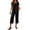 02#Black, variant on Summer Outfits Two Piece Sets for Women Capri Set Casual Summer Wide Leg Crop Pants and Top Matching Suits White XL