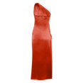 thumbnail image 4 of Elegant Shoulder Satin Formal Dress for Women with High Slit Evening Gown for Wedding Party and Occasions, Orange, XL, 4 of 4