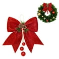 thumbnail image 2 of 2 Pack Red Christmas Bows Outdoor Decorations, Large Christmas Tree Topper Bow, Velvet Wreath Bow with Glitter for Xmas Home Front Door Decor,Red, 2 of 8