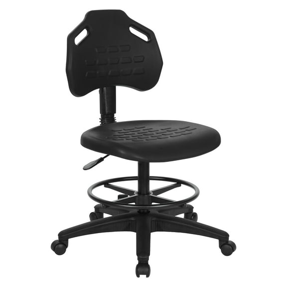 Black Self Skinned Urethane Intermediate Drafting Chair Adjustable Footrest