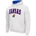 thumbnail image 2 of Men's Colosseum White Kansas Jayhawks Arch & Logo 3.0 Pullover Hoodie, 2 of 3