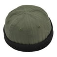 thumbnail image 5 of lionlar Hommes Femmes Biker Rétro Casquette Bordless Roulé Chapeau de Manchette Vert, 5 of 5
