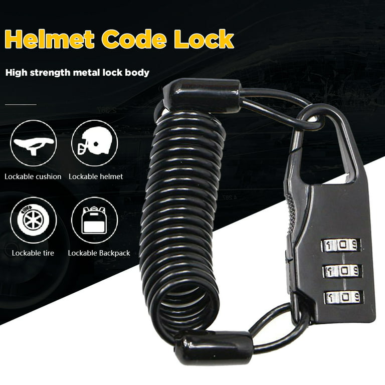 Motorcycle Helmet Lock, Portable Password Combination Security  Lock Cable Lock for Bicycle Motorbike Suitcase and Luggage : Automotive