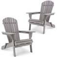 thumbnail image 5 of Pouseayar Wooden Outdoor Folding Adirondack Chair Set of 2,Gray, 5 of 9
