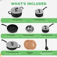 thumbnail image 2 of NutriChef 17pcs Black Stackable Pots and Pans Set, Nonstick Induction Cookware, Space Saving Cookware, Easy Clean, Ideal For RV and Camper, Includes a Foldable Steamer Basket and Cooking Utensils, 2 of 6