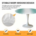 thumbnail image 2 of Elastic Fitted Round Tablecloth, Aqua Teal White Ombre Waterproof Stretch Table Cover for 36"-44" Tables, Modern Abstract Art Farmhouse Gradient Washable Outdoor Tablecloths for Patio, Camping, 2 of 9