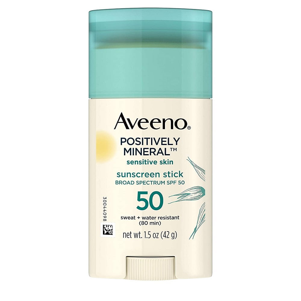 Aveeno Positively Mineral 100 Zinc Oxide Sunscreen Stick,1.5 oz, SPF