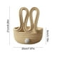 thumbnail image 3 of Cesta de almacenamiento con forma de conejito de Pascua | Contenedor de cuerda de algodón con asas de orejas de conejo | Blanco, azul y caqui | 20 x 21 cm | Organizador para cosméticos, refrigerios, 3 of 6