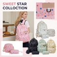 thumbnail image 3 of 3PCS Star Prints Backpack for Kids School Bookbag with Lunch Box Pencil Case Green Backpacks Set for Elementary, 3 of 5