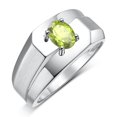 thumbnail image 4 of RYLOS Men's Rings Sterling Silver Ring Classic Solitaire 7X5MM Oval Shape Gemstone Designer Band Peridot August Birthstone Rings For Men Size 12, 4 of 5