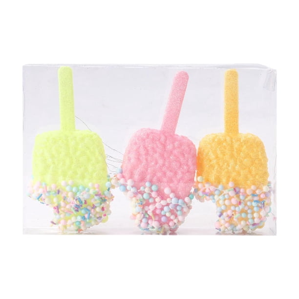 1 caja de adornos colgantes para árbol de Navidad, accesorio para fotos con cuerda para puertas. Paleta de helado 21X14X3.5CM