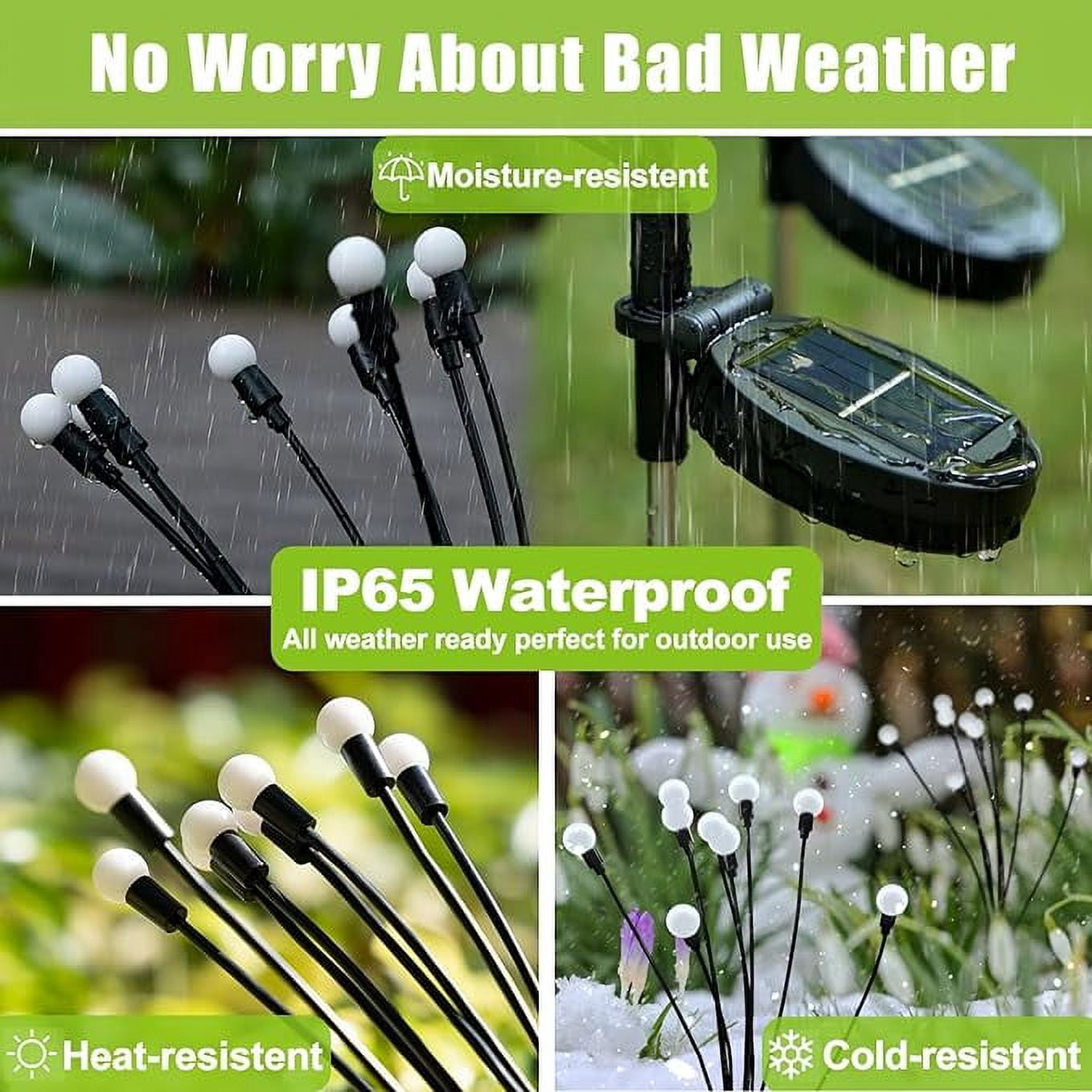 Solar Garden Lights, 8 Pack 64 LED Waterproof Solar Christams Outdoor Lights Decoration, Upgraded Outdoor Solar Lights for Yard Patio Garden Decor, Warm White