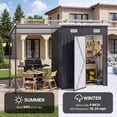 thumbnail image 5 of Clouddwell Metal Storage Shed with Hardtop Pergola 10x3 ft 2-in-1, 5x3 ft Outdoor Tool Shed with 5x3 ft Attached Pergola for Backyard, 5 of 10