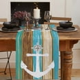 thumbnail image 2 of Table Runner Dresser Scarves 72 Inch Long, Vintage Teal Blue Brown Wood Board Linen Dining Table Runners Beach Weathered Wooden Plank Tabletop Scarf for Wedding Holiday Party Kitchen, 2 of 7