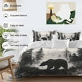 thumbnail image 3 of Brown Bear Bedding Duvet Cover Set King Size 4 Pieces Black Bear Forest Animal Modern Art Retro Bedding Set with Zipper Closure, 1 Comforter Cover 92x106 Inches 1 Flat Sheet & 2 Pillow Cases, 3 of 7