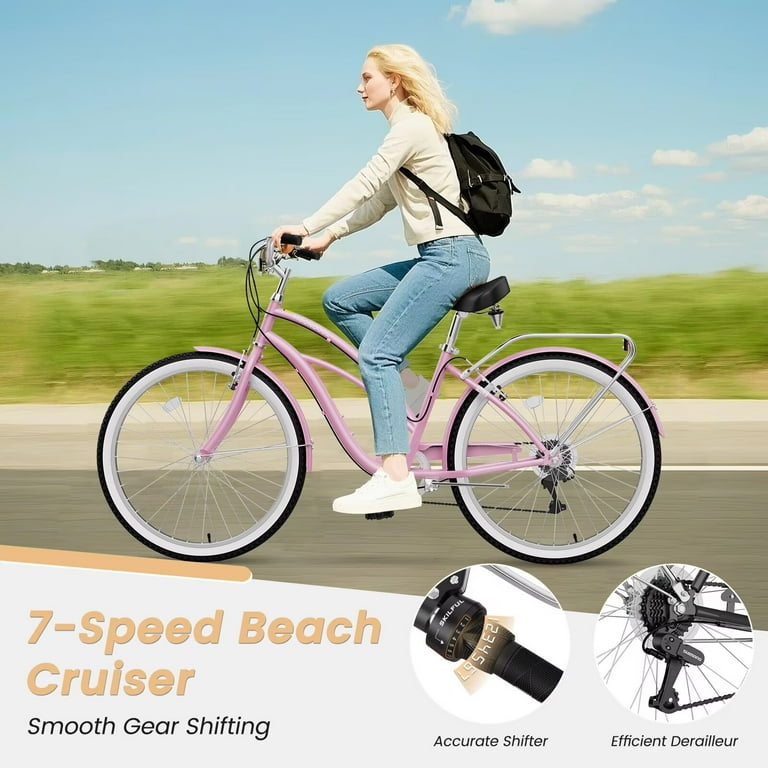 Lilypelle Beach Cruiser Bicycle, 24