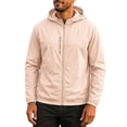 thumbnail image 6 of Men's UPF 50+ Sun Protection Athletic Shell Jacket Lightweight Quick Dry Hooded Windbreaker with Zip Pockets for Hiking Fishing Travel, Beige, XXXL, 6 of 6