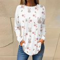 thumbnail image 2 of Pxiakgy Hauts de Pâques pour Femmes en Solde, Chemise à Manches Longues Imprimée Œuf de Pâques et Lapin Col Rond Décontracté Chandail en Molleton Printemps Pâques Lapin Œuf de Pâques Col Rond Ample Décontracté, 2 of 5