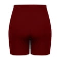 thumbnail image 6 of Women's Elastic Waist Ribbed Yoga Workout Shorts Athletic Leggings Slim Fit Breathable Shorts Wine 3XL, 6 of 6