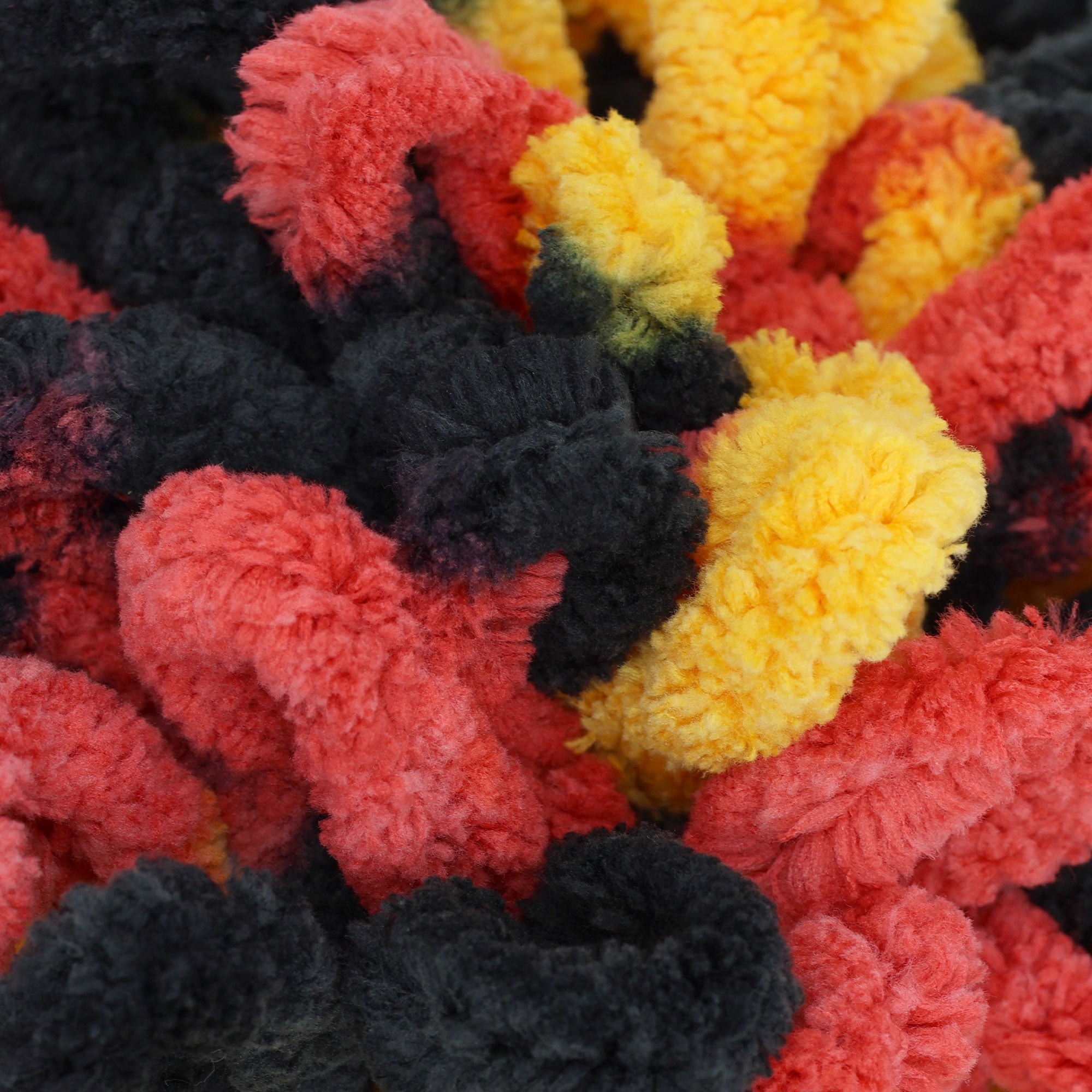 JubileeYarn Fun Finger Loops Yarn - Jumbo Polyester - Team Spirit Colors - 100g/Skein - Red Yellow Black - 3 Skeins