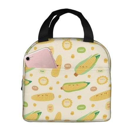 Insulated Lunch Bag for Women Men - Cute Sweet Corn Leakproof Cooler Lunch Box for Women Men  Lunch Tote Bags for Work School Picnic Travel
