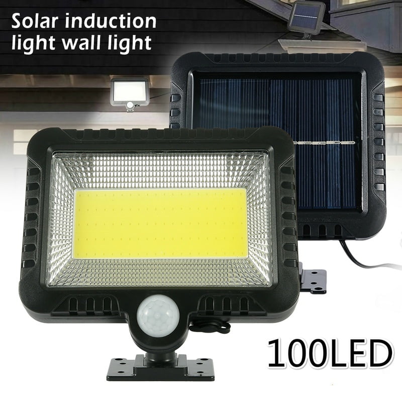 100LED COB Outdoor Solar Flood Wall Light Motion Sensor Garden Security Lamp 