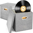 thumbnail image 1 of Caja de Almacenamiento de Discos de Vinilo de 12 Pulgadas, Organizador de álbumes, Soporte de Almacenamiento de álbumes de Vinilo, Estuche de Almacena Gris, 1 of 8