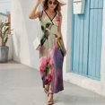 thumbnail image 6 of Flower Hummingbird Sleeveless Dress Woman Fashion Long Dresses Women's Summer Suit Dress 2025, 6 of 7