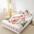 thumbnail image 4 of Manfei Pink Gingerbread Man Full Size Sheets, Kawaii Christmas Bed Sheets, Teens Kids Child Sheet Sets, Microfiber Bedroom Decor, 4 Pieces, 4 of 7