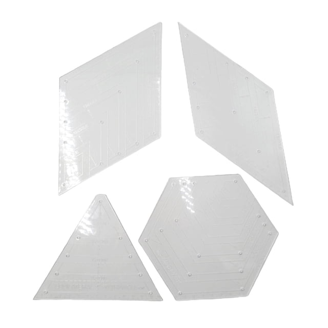 Youkk 4pcs/set Quilting Ruler Template Tailor Binding Sewing Piecing Style A 1Set