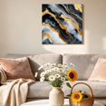 thumbnail image 6 of Canvas Wall Art Abstract Marble Canvas Art Print Black White Gold Gradient Texture Pictures Wall Decor for Living Room Bedroom Artwork Decorations Stretched Framed Ready to Hang 8"x8", 6 of 9